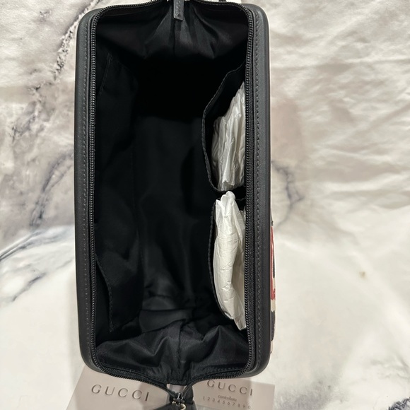 Gucci Cosmetic/Travel Case mini leopard painting in Red Brick/Nero NWT - Picture 8 of 11